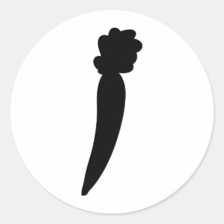 Pegatina Redonda icono de zanahoria negra