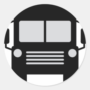Pegatina Redonda icono del autobús escolar
