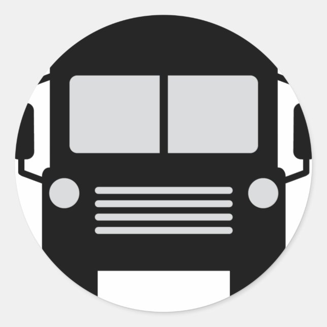 Pegatina Redonda icono del autobús escolar (Anverso)