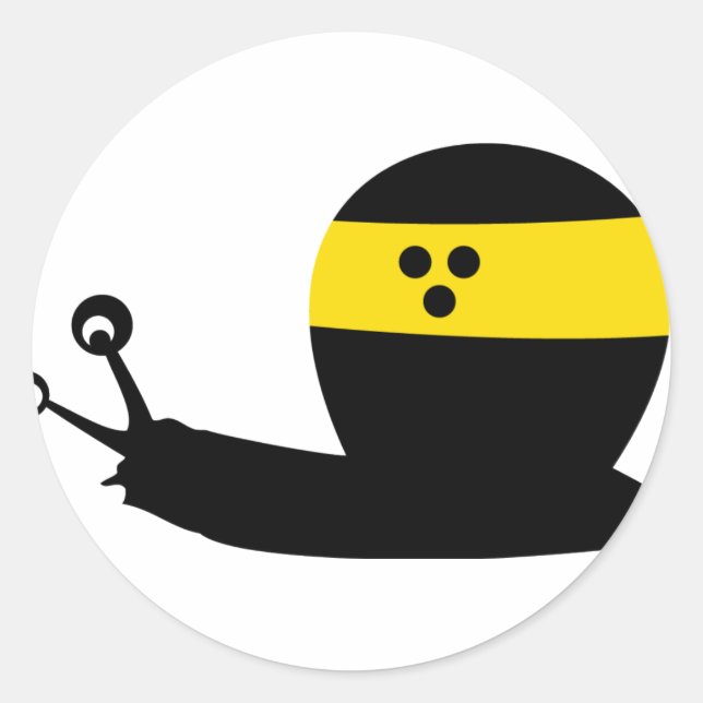 Pegatina Redonda icono del caracol ciego (Anverso)