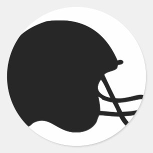 Pegatina Redonda icono del casco de fútbol negro
