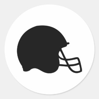 Pegatina Redonda icono del casco de fútbol negro