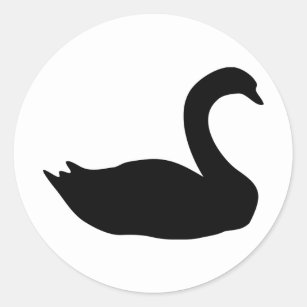 Pegatina Redonda icono del cisne negro