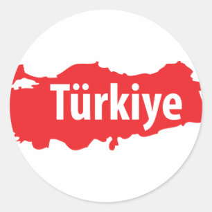 Pegatina Redonda Icono del contorno de Türkiye