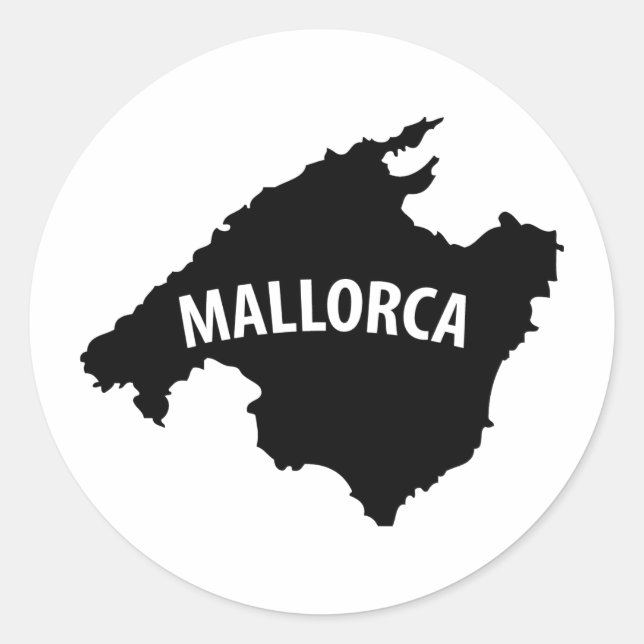 Pegatina Redonda icono del contorno españa de mallorca (Anverso)