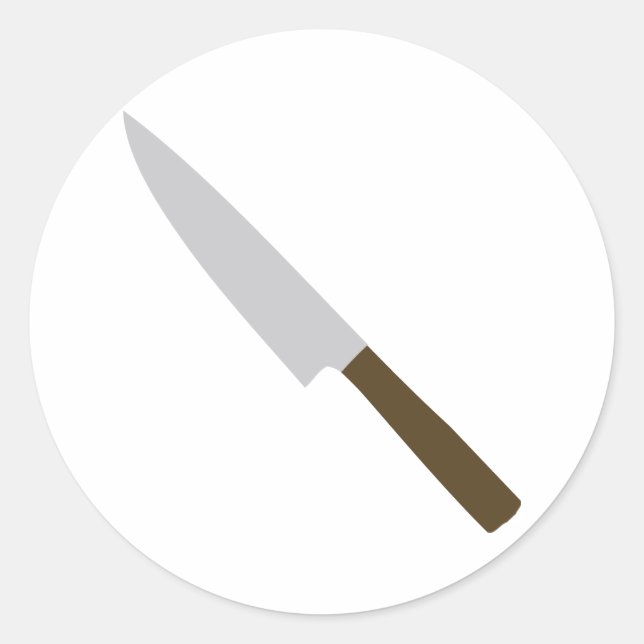 Pegatina Redonda icono del cuchillo de cocina de chefs (Anverso)