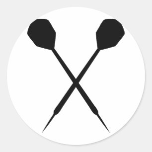 Pegatina Redonda icono del deporte del dardo