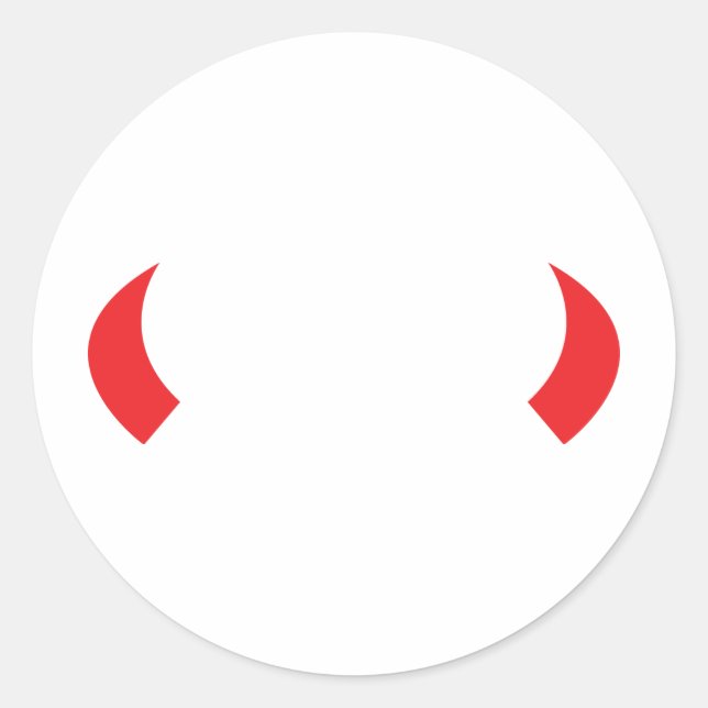 Pegatina Redonda icono del diablo rojo (Anverso)