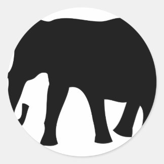 Pegatina Redonda icono del elefante negro