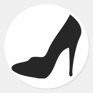 Pegatina Redonda icono del estiletto del zapato de alta tacón