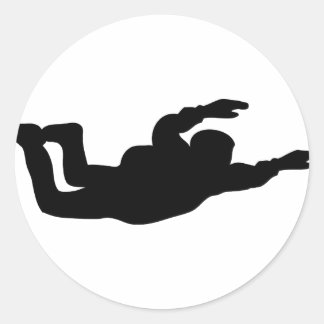 Pegatina Redonda icono del paracaidismo ascensional