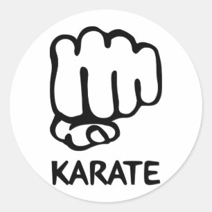 Pegatina Redonda icono del puño del karate