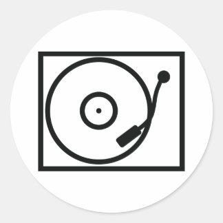 Pegatina Redonda icono del reproductor de registros girable