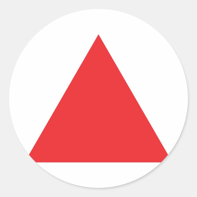 Pegatina Redonda icono del triángulo rojo (Anverso)