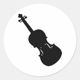 Pegatina Redonda icono del violín negro