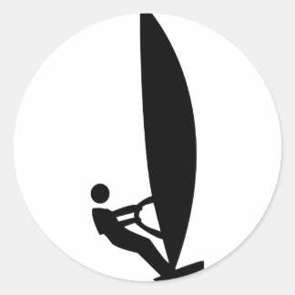 Pegatina Redonda icono del windsurfista