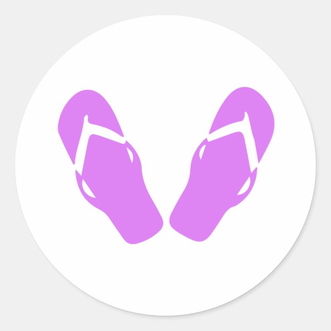 Pegatina Redonda Icono Flip Flops (Anverso)