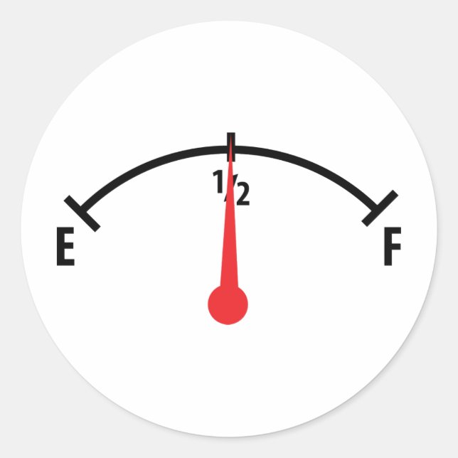 Pegatina Redonda icono indicador de combustible (Anverso)