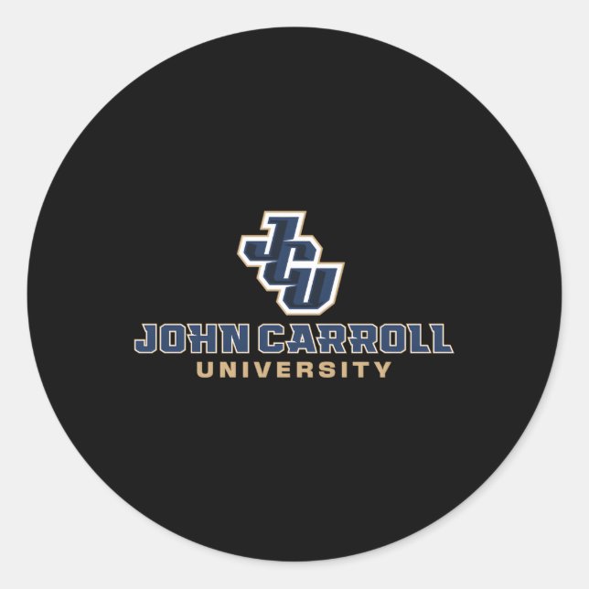 Pegatina Redonda Icono Jcu de John Carroll Blue Streaks (Anverso)