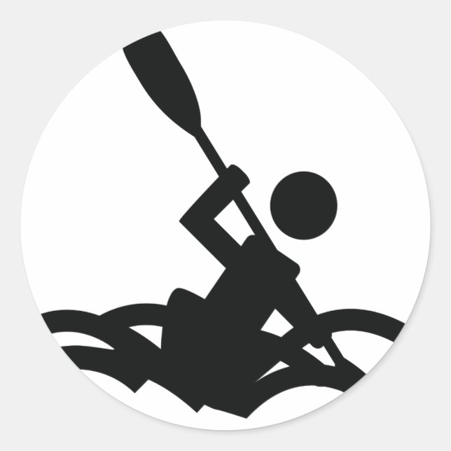Pegatina Redonda icono kayak (Anverso)