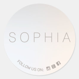 Pegatina Redonda Icono Minimalista moderno de medios sociales