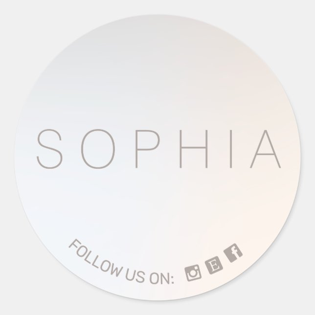 Pegatina Redonda Icono Minimalista moderno de medios sociales (Anverso)