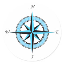 Icono Náutico Rosa de brújula azul