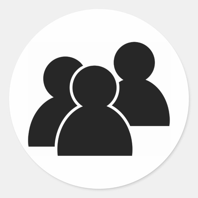 Pegatina Redonda Icono negro (Anverso)