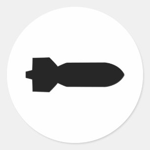 Pegatina Redonda icono negro de la bomba