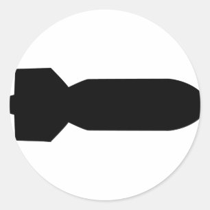 Pegatina Redonda icono negro de la bomba