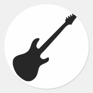 Pegatina Redonda icono negro de la e-guitarra