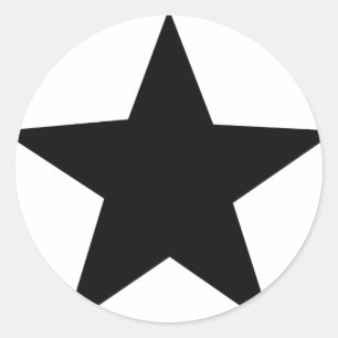 Pegatina Redonda icono negro de la estrella