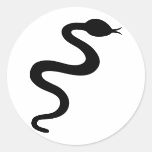 Pegatina Redonda icono negro de la serpiente