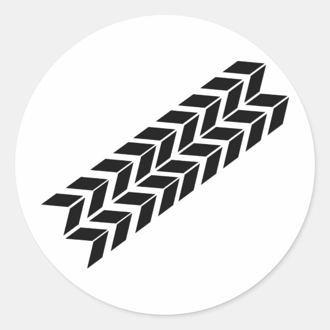 Pegatina Redonda icono negro del skidmark (Anverso)