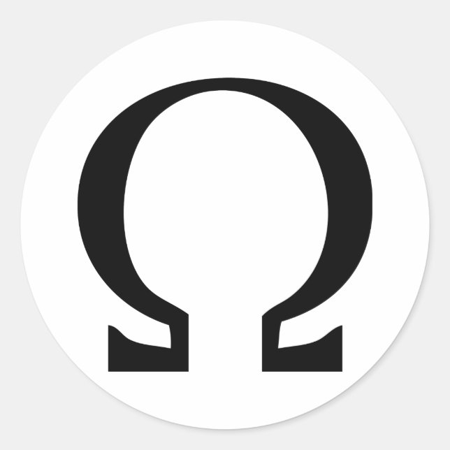 Pegatina Redonda icono negro omega (Anverso)