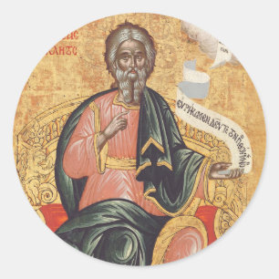 Pegatina Redonda Icono ortodoxo de San Andrés el Apóstol