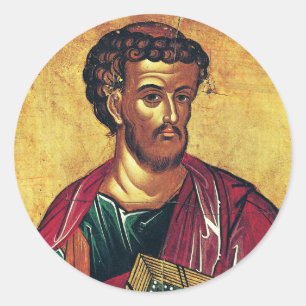 Pegatina Redonda icono ortodoxo de San Lucas Evangelista