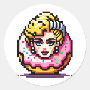 Pegatina Redonda Ícono retro de Hollywood - Cultura pop de arte de 