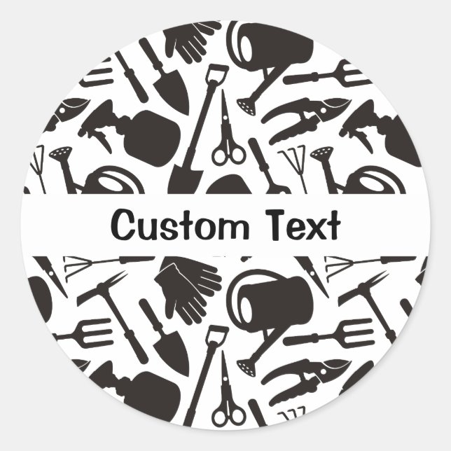 Pegatina Redonda Iconos de jardinería Silhouettes (Anverso)