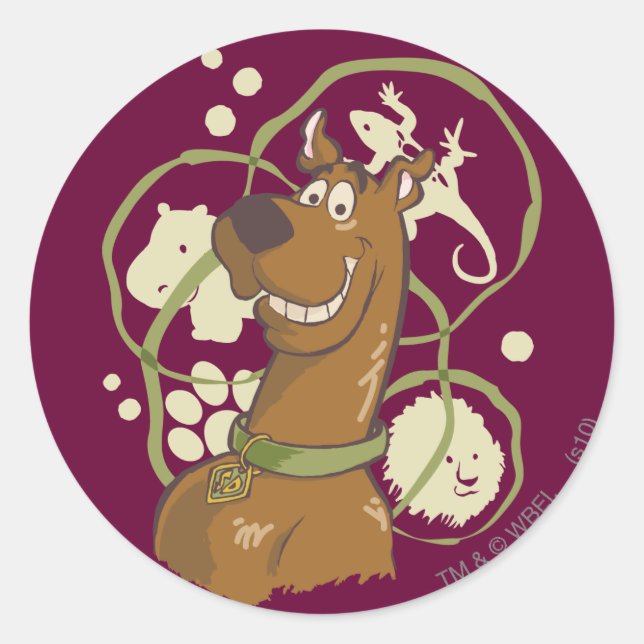 Pegatina Redonda Iconos de Safari Scooby-Doo (Anverso)