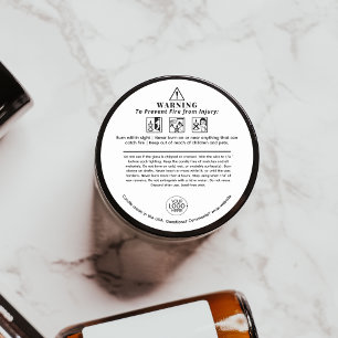 Pegatina Redonda Iconos de seguridad de aviso de velas Añadir la et