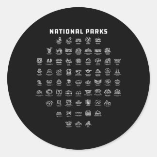 Pegatina Redonda Iconos del Parque Nacional