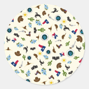 Pegatina Redonda Iconos famosos del estado de los artículos de