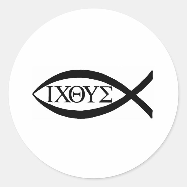 PEGATINA REDONDA ICTHUS (Anverso)
