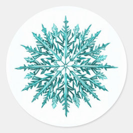 Pegatina Redonda Icy Snowflake