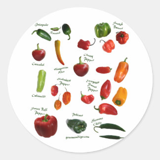 Pegatina Redonda ID de Chili Pepper
