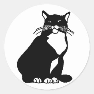 Pegatina Redonda ID de gato seguro250