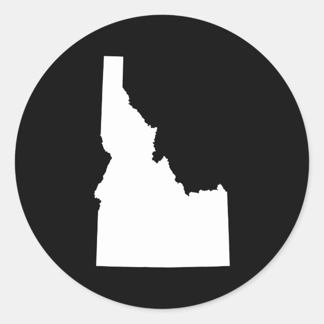 Pegatina Redonda Idaho en blanco (Anverso)