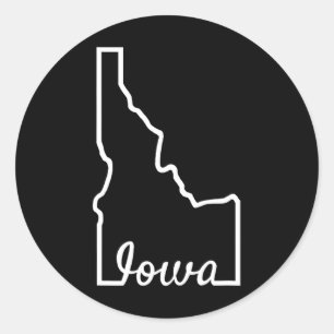 Pegatina Redonda Idaho Iowa Chiste divertido de geografía confundid