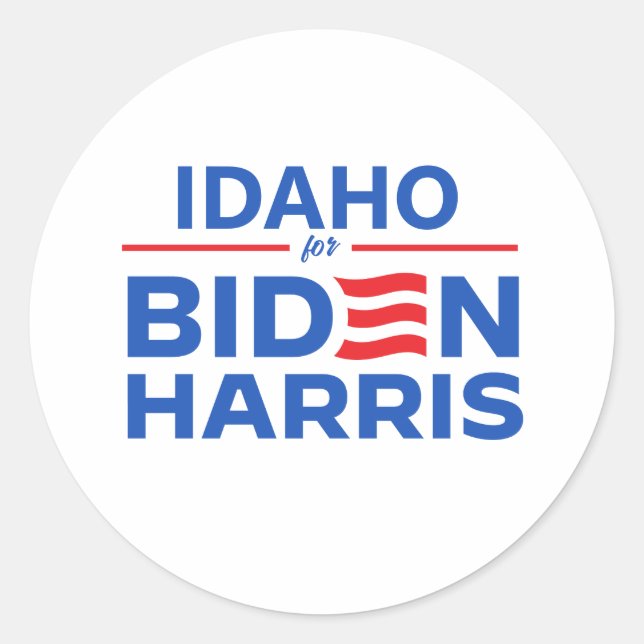 Pegatina Redonda Idaho para Biden Harris (Anverso)